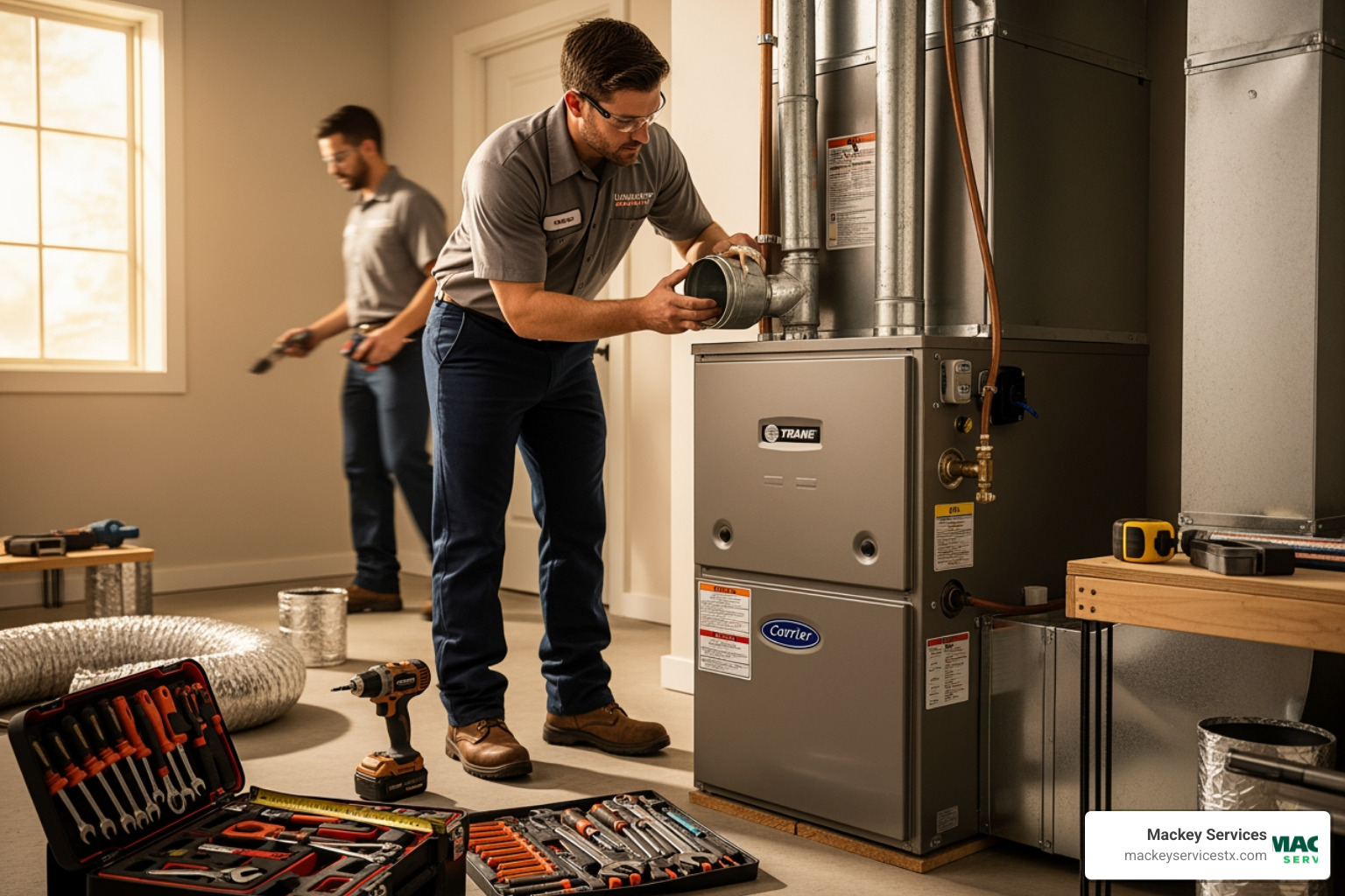 Infographic showing the key benefits of professional heating installation: improved home safety with proper ventilation and carbon monoxide prevention, optimal energy efficiency with correctly sized systems and sealed ductwork, long-term reliability with manufacturer warranties and quality workmanship, lower utility bills through high-efficiency equipment and proper installation, and peace of mind with licensed technicians and post-installation support - best heating installation in league city, tx Infographic showing the key benefits of professional heating installation: improved home safety with proper ventilation and carbon monoxide prevention, optimal energy efficiency with correctly sized systems and sealed ductwork, long-term reliability with manufacturer warranties and quality workmanship, lower utility bills through high-efficiency equipment and proper installation, and peace of mind with licensed technicians and post-installation support - best heating installation in league city, tx