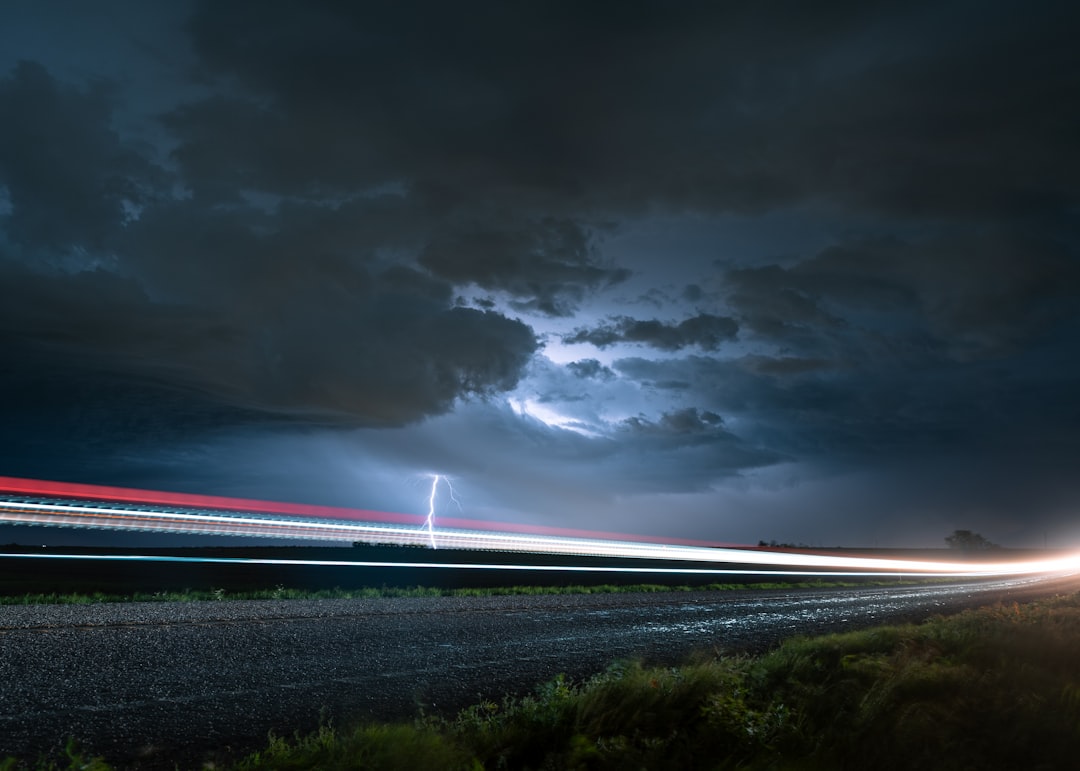 lightning strike in the Texas landscape lightning strike in the Texas landscape